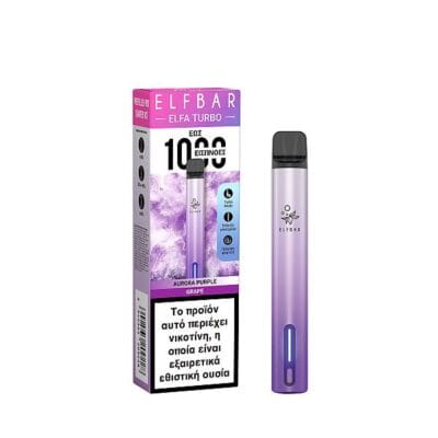 Elf Bar Turbo Kit 2ml με Ενσωματωμένη Μπαταρία Aurora Purple + Grape 2ml 20mg