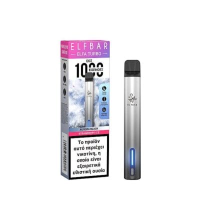 Elf Bar Turbo Kit 2ml με Ενσωματωμένη Μπαταρία Aurora Black + Strawberry Ice 2ml 20mg